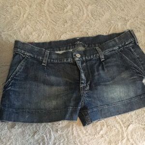 7 for all mankind denim low-rise shorts